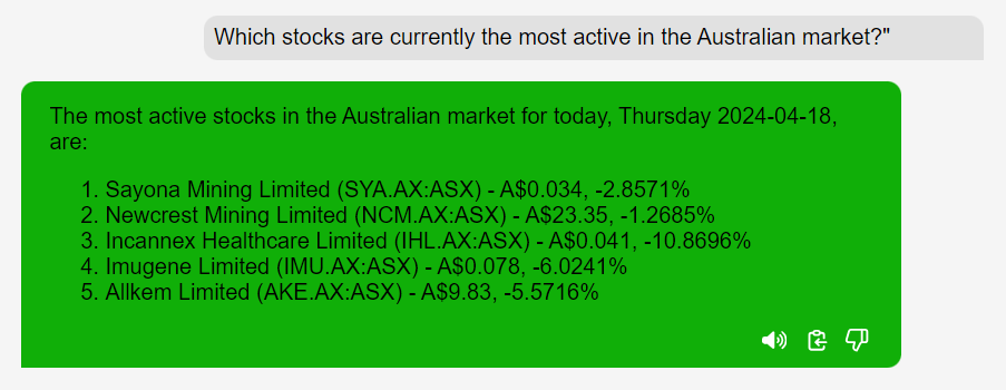 ChatGPT based stock research tool Meyka