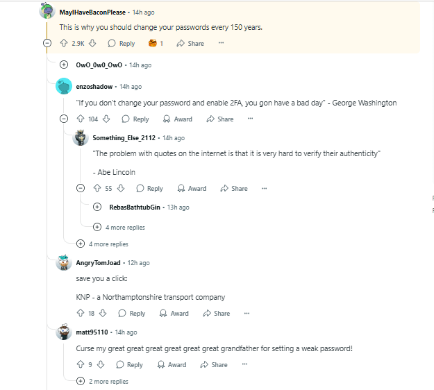 Reddit Community Reaction on Weak Passwords, and closure of the UK firm