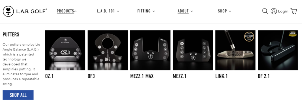  Product Range of LAB Golf