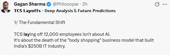 TCS Layoffs Impact Analysis on X