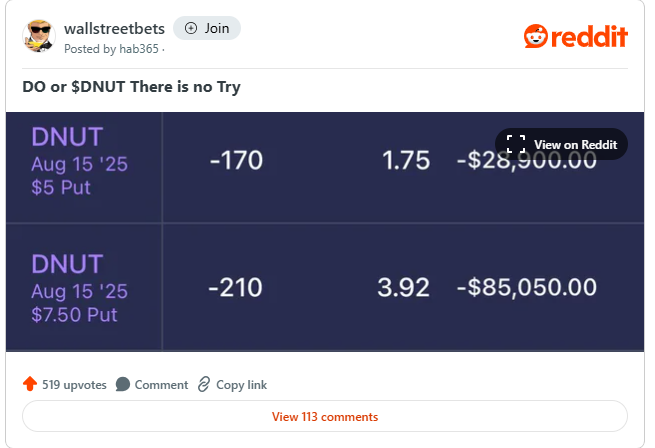 Reddit talks on DNUT