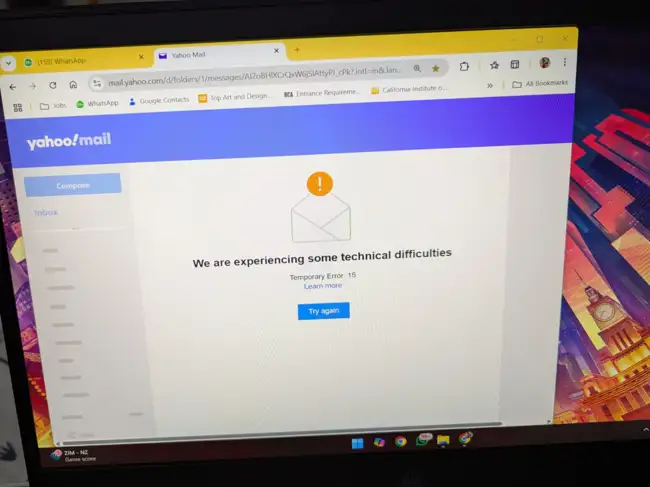 Yahoo Mail Down