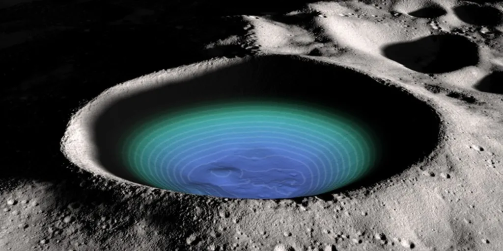 Scientists study how much water ice is in a Moon crater.