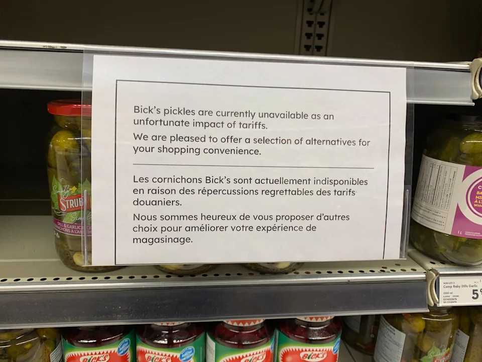 Bick's Pickle Unavailability Notice on Stores 