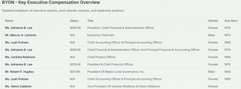 BYON Executives Overview 