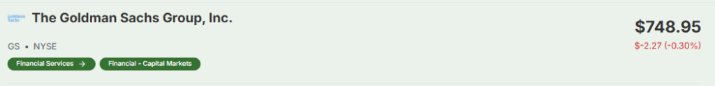 Meyka AI: Goldman Sachs Current Share Price