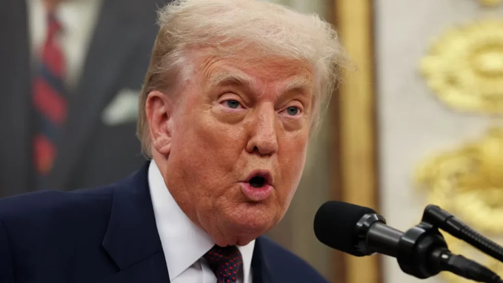 On August 8, 2025, President Trump announced a 100% tariff on semiconductors during a briefing at the White House.