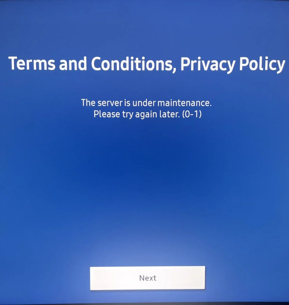 SAMSUNG OUTAGE TV
