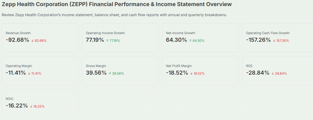 Zepp Health Financial Overview 