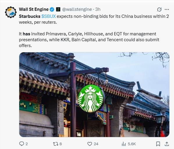 shortlisted bidders like Carlyle, EQT, Hillhouse, Bain, KKR, Primavera, and Tencent for its China business.