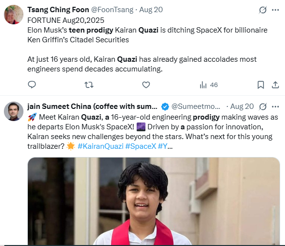 Users Praising Kairan as Teen Prodigy