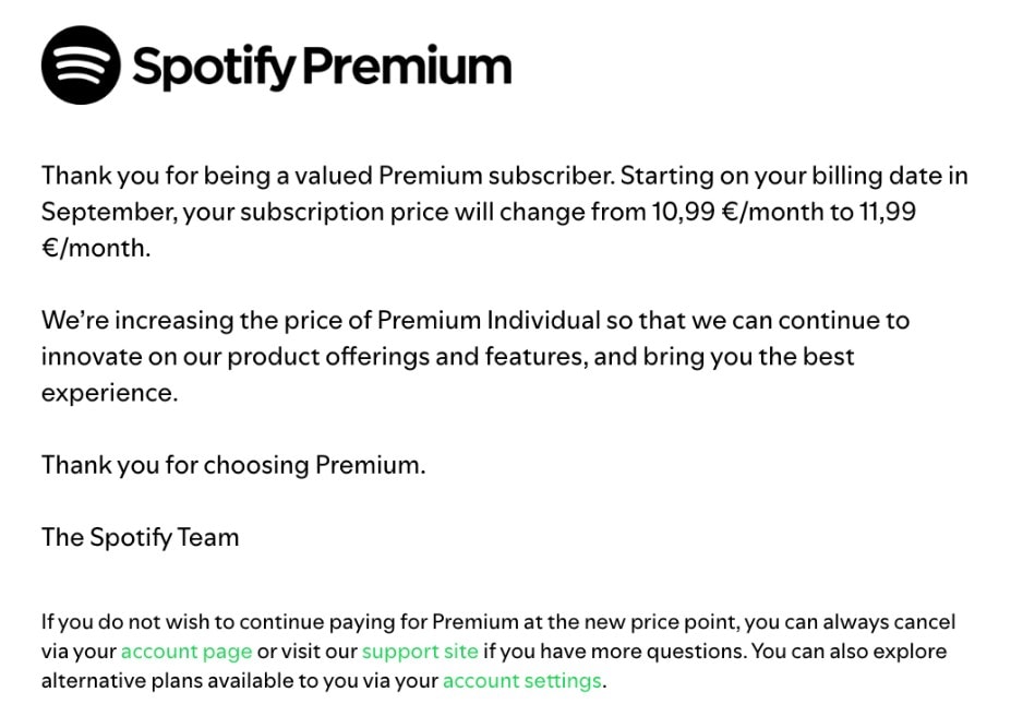 Spotify Price Increase Announcement 2025