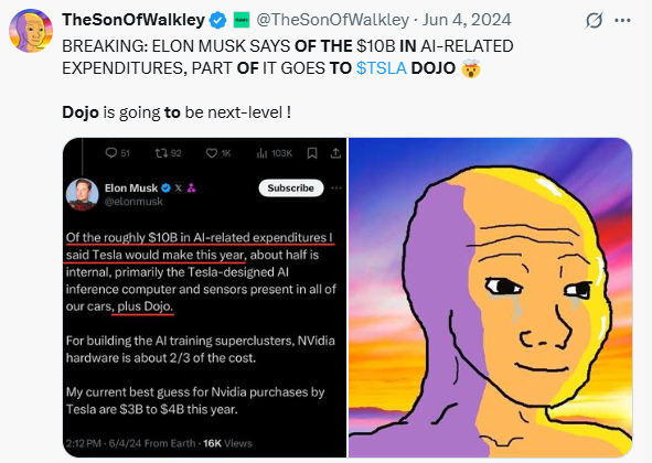 Musk's Expectation on Dojo AI Investment 
