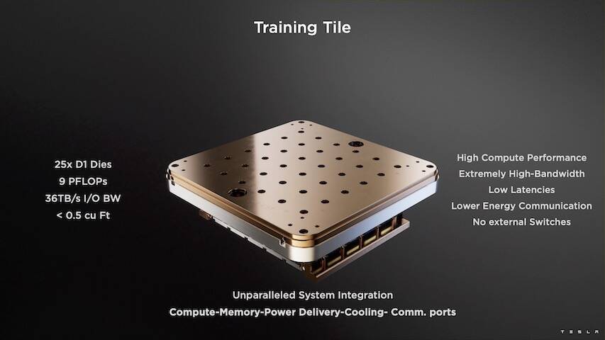 Tesla aims to power Dojo with custom machine learning chips.