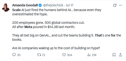 X Source: Analyst Views on Scale AI Performance