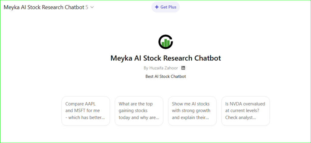 Meyka AI Stock Chatbot