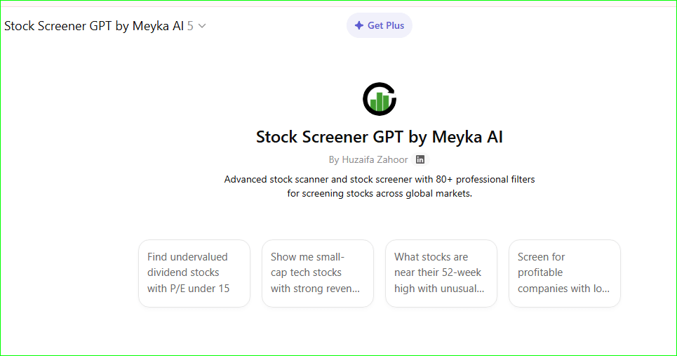 Meyka AI Stock Screener 