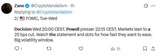 X Source: Waiting for Fed Wednesday Decision Highlighted