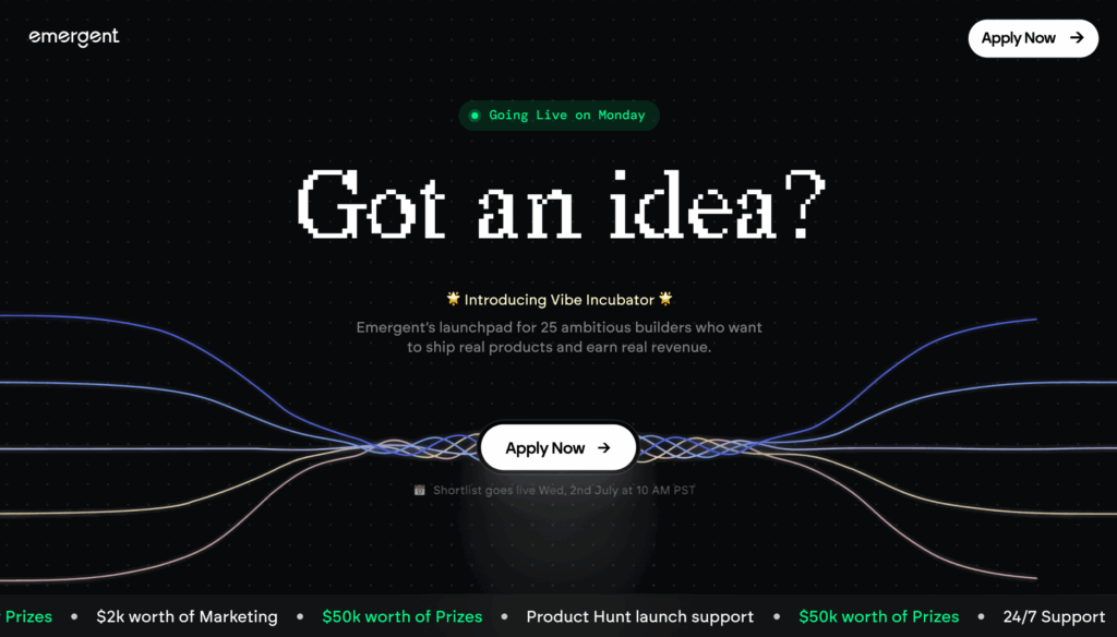 Emergent Official Source: Emergent’s go-to-market strategy focused on simple onboarding, template-driven app creation, and tiered pricing to quickly convert new users into paying customers.