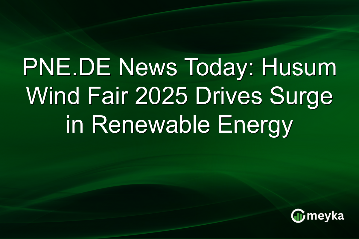 PNE.DE News Today: Husum Wind Fair 2025 Drives Surge in Renewable Energy
