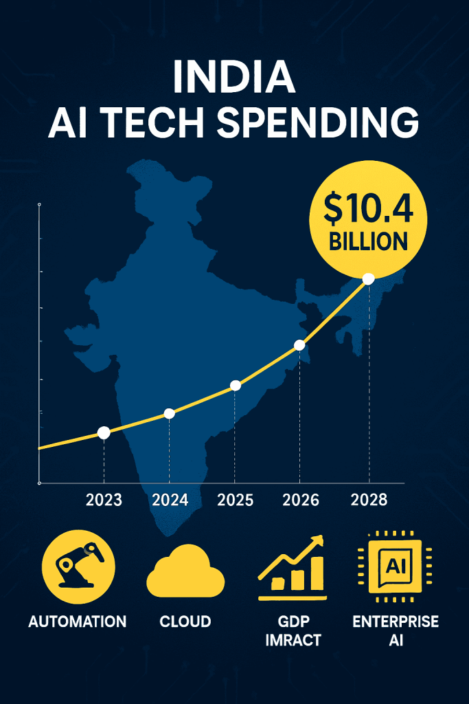 AI CERTs Source: India’s AI tech spending is projected to reach $10.4 billion by 2028.