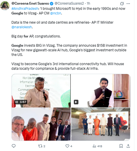 X Source: Highlights & Statements of Analysts on Google AI Project in India