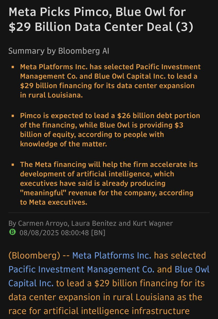 Meta with PIMCO & Blue Owl