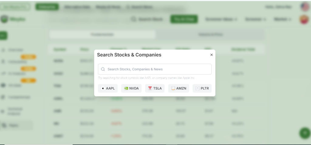 Meyka AI's Stock Research Feature