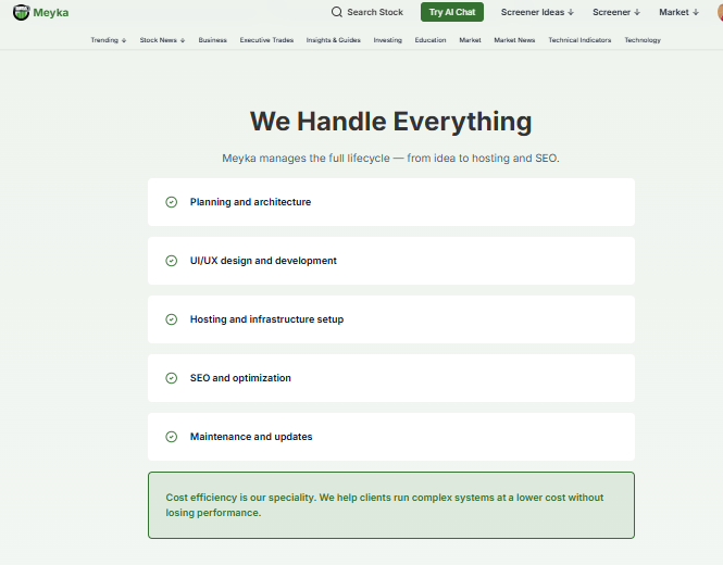 Meyka AI Enterprise Offer for Financial Services