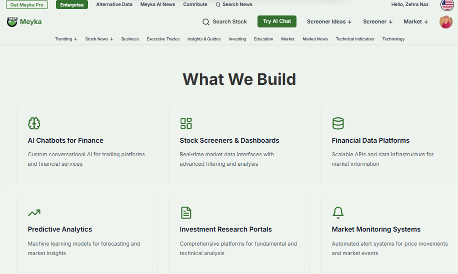 Meyka AI Financial Services Detail