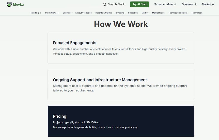 Meyka's Enterprise Offers Key Features