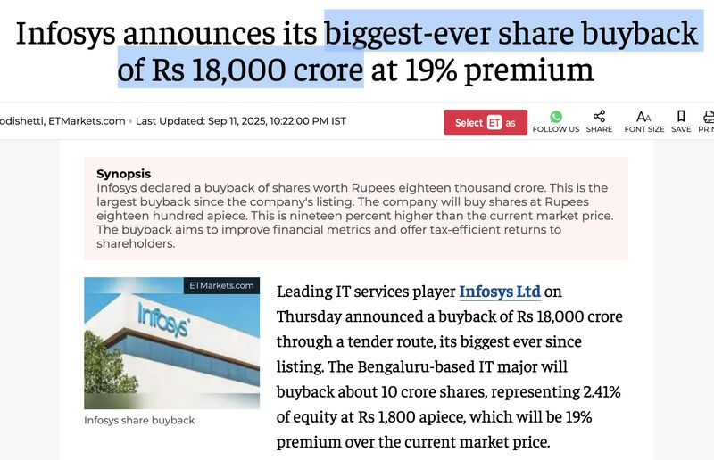 Infosys Buyback Shares
