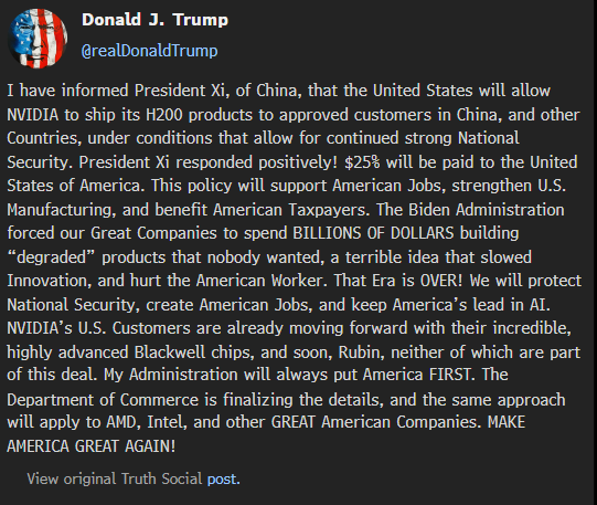 Trump Greensignal on Nvidia H200 Chips 