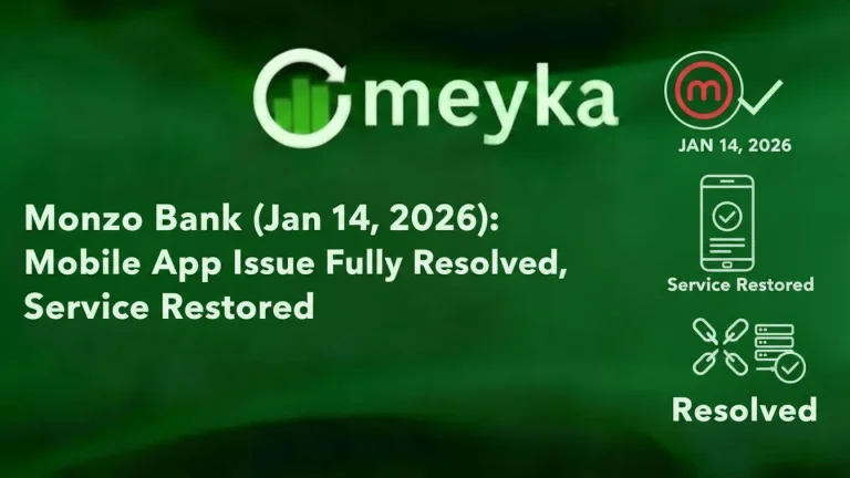 Monzo Bank (Jan 14, 2026): Mobile App Issue Fully Resolved, Service Restored