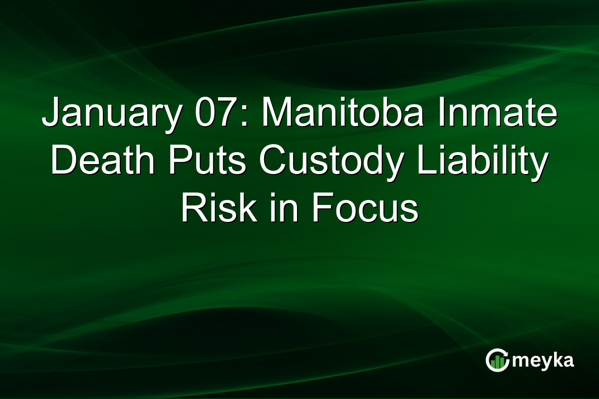 January 07: Manitoba Inmate Death Puts Custody Liability Risk in Focus