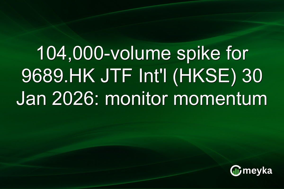 104,000-volume spike for 9689.HK JTF Int'l (HKSE) 30 Jan 2026: monitor momentum