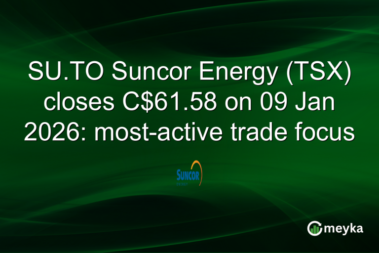 SU.TO Suncor Energy (TSX) closes C$61.58 on 09 Jan 2026: most-active trade focus