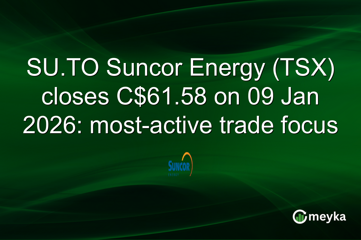 SU.TO Suncor Energy (TSX) closes C$61.58 on 09 Jan 2026: most-active trade focus