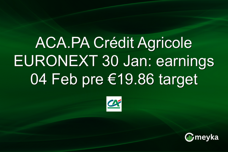 ACA.PA Crédit Agricole EURONEXT 30 Jan: earnings 04 Feb pre €19.86 target