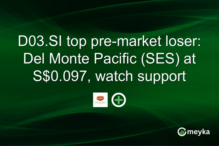 D03.SI top pre-market loser: Del Monte Pacific (SES) at S$0.097, watch support