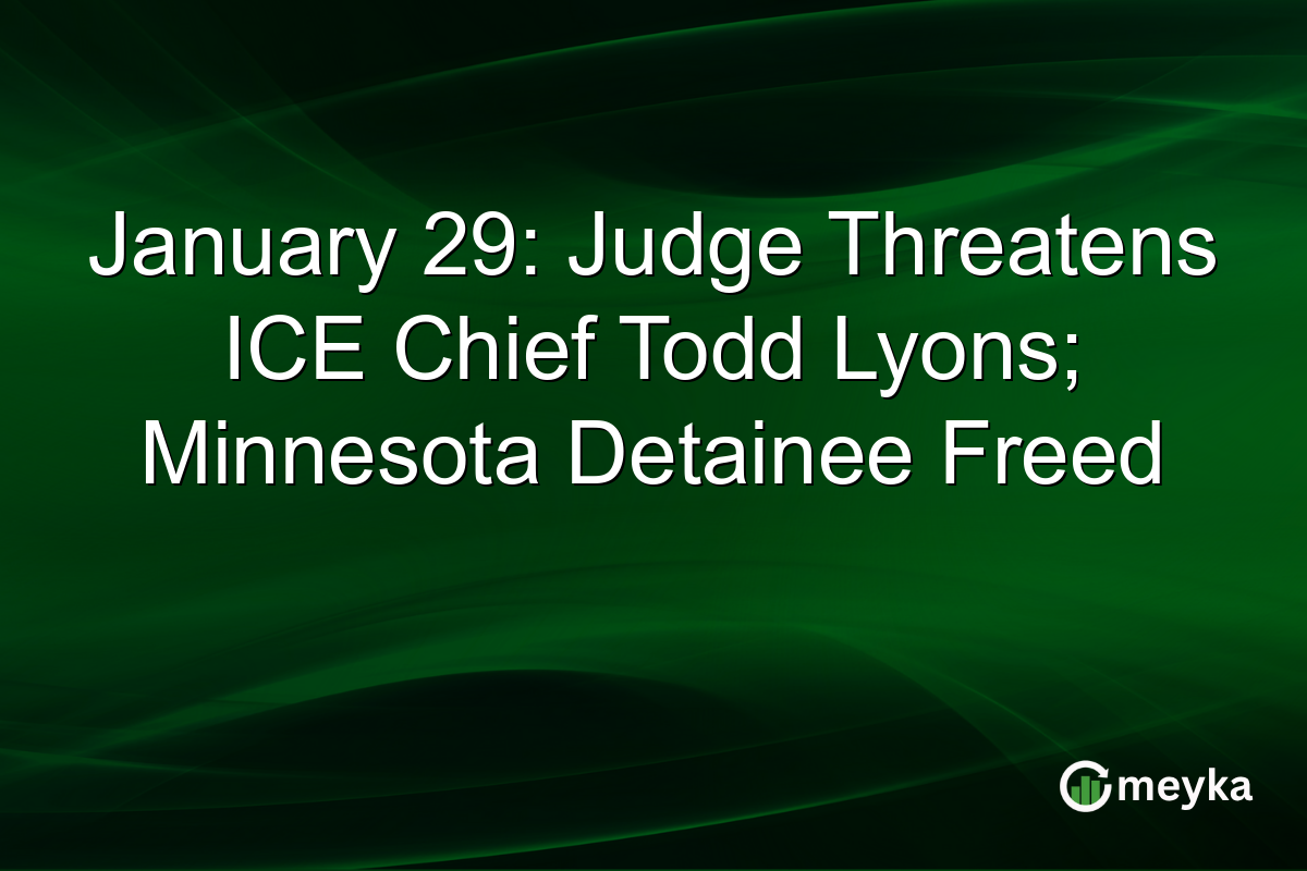 January 29: Judge Threatens ICE Chief Todd Lyons; Minnesota Detainee Freed