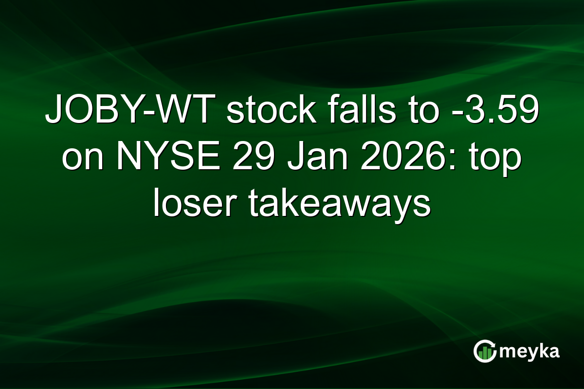 JOBY-WT stock falls to -3.59 on NYSE 29 Jan 2026: top loser takeaways