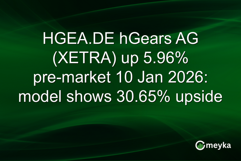 HGEA.DE hGears AG (XETRA) up 5.96% pre-market 10 Jan 2026: model shows 30.65% upside