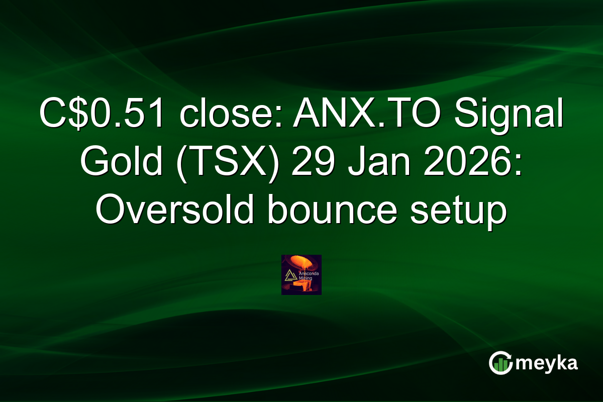 C$0.51 close: ANX.TO Signal Gold (TSX) 29 Jan 2026: Oversold bounce setup