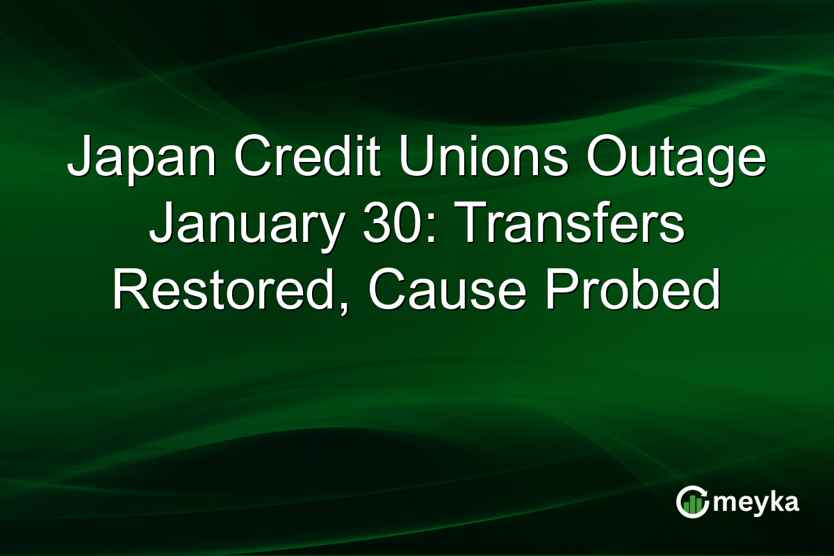 Japan Credit Unions Outage January 30: Transfers Restored, Cause Probed
