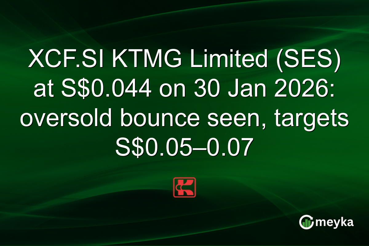 XCF.SI KTMG Limited (SES) at S$0.044 on 30 Jan 2026: oversold bounce seen, targets S$0.05–0.07