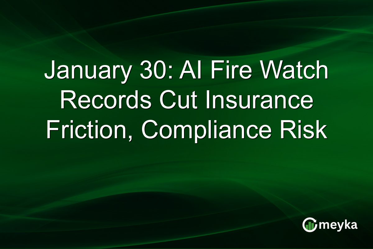 January 30: AI Fire Watch Records Cut Insurance Friction, Compliance Risk