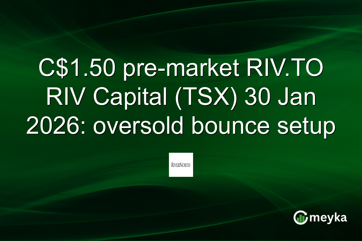 C$1.50 pre-market RIV.TO RIV Capital (TSX) 30 Jan 2026: oversold bounce setup
