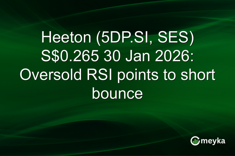 Heeton (5DP.SI, SES) S$0.265 30 Jan 2026: Oversold RSI points to short bounce