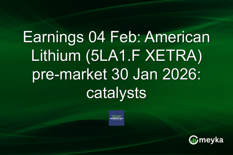 Earnings 04 Feb: American Lithium (5LA1.F XETRA) pre-market 30 Jan 2026: catalysts